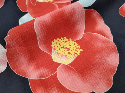 平和屋着物∴夏物 浴衣 紅梅 椿 洗える着物 CABA0661ng
