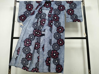 平和屋着物∴夏物 浴衣 有松鳴海絞り 舞菊文 綿 逸品 CABA0666ng