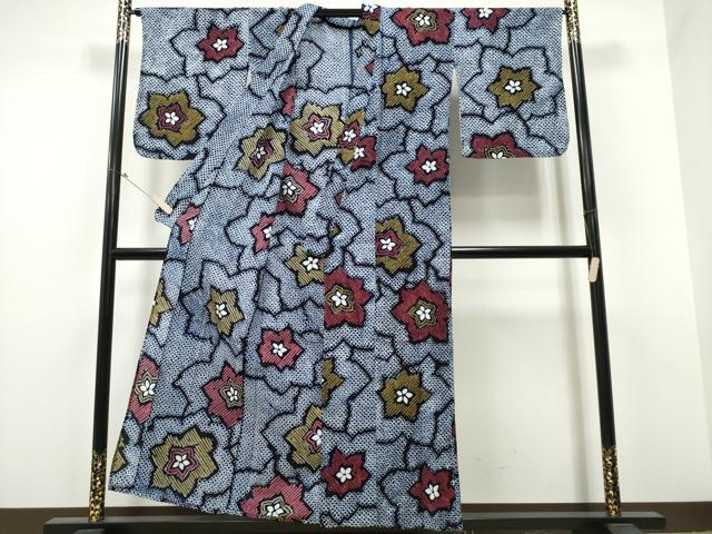 平和屋着物∴夏物 浴衣 有松鳴海絞り 舞花文 綿 逸品 CABA0669ng