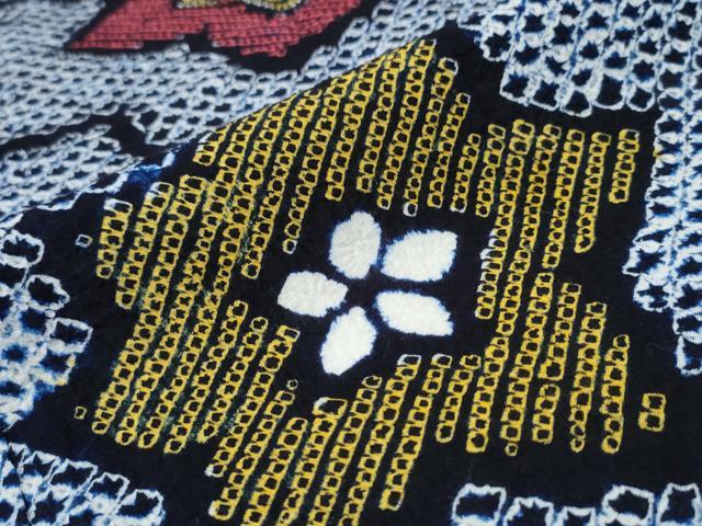 平和屋着物∴夏物 浴衣 有松鳴海絞り 舞花文 綿 逸品 CABA0669ng