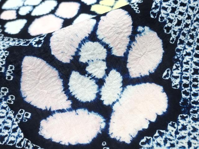 平和屋着物∴夏物 浴衣 有松鳴海絞り 枝牡丹 綿 逸品 CABA0675ng
