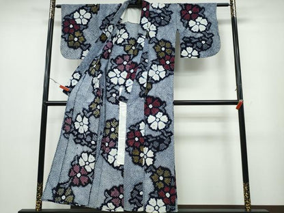平和屋着物∴夏物 浴衣 有松鳴海絞り 舞花文 綿 逸品 CABA0678ng
