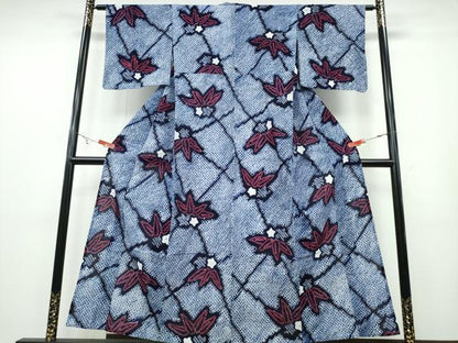平和屋着物∴夏物 浴衣 有松鳴海絞り 網目笹文 綿 逸品 CABA0680ng