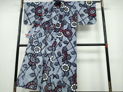 平和屋着物∴夏物 浴衣 有松鳴海絞り 網目菊文 綿 逸品 未使用 CABA0685ng