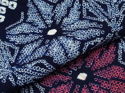 平和屋着物∴夏物 浴衣 有松鳴海絞り 道長麻の葉文様 綿 逸品 CABA0686ng