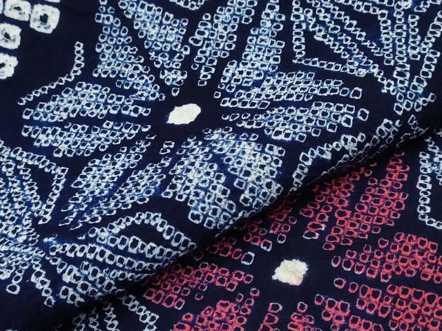 平和屋着物∴夏物 浴衣 有松鳴海絞り 道長麻の葉文様 綿 逸品 CABA0686ng
