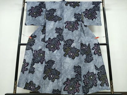 平和屋着物∴夏物 浴衣 有松鳴海絞り 枝牡丹 綿 逸品 CABA0687ng