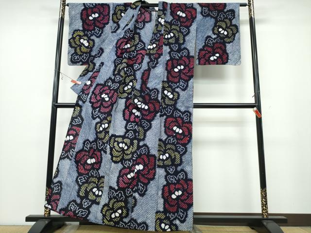 平和屋着物∴夏物 浴衣 有松鳴海絞り 舞菊文 綿 逸品 CABA0688ng