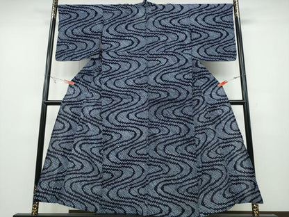 平和屋着物∴夏物 浴衣 有松鳴海絞り 流水文 綿 逸品 CABA0690ng