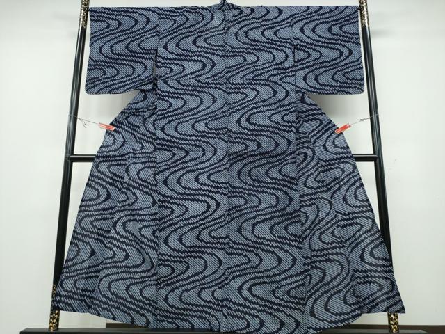 平和屋着物∴夏物 浴衣 有松鳴海絞り 流水文 綿 逸品 CABA0690ng