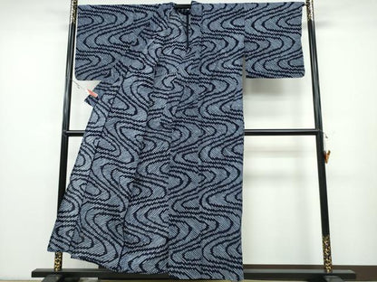 平和屋着物∴夏物 浴衣 有松鳴海絞り 流水文 綿 逸品 CABA0690ng
