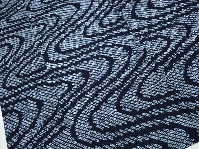平和屋着物∴夏物 浴衣 有松鳴海絞り 流水文 綿 逸品 CABA0690ng