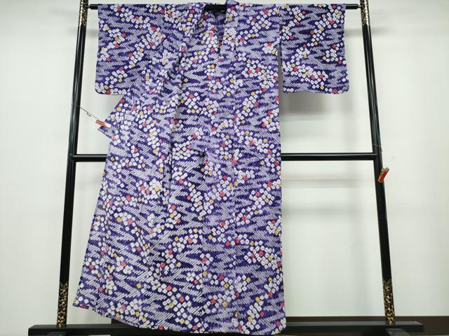 平和屋着物∴夏物　浴衣　有松鳴海絞り　霞吉祥文　綿　逸品　CABA0691ng
