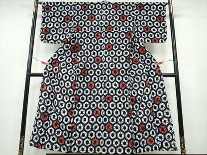 平和屋着物∴夏物 浴衣 有松鳴海絞り 亀甲文様 綿 逸品 CABA0692ng