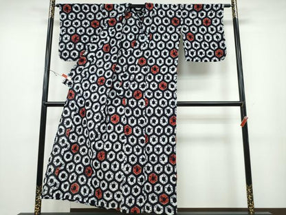 平和屋着物∴夏物 浴衣 有松鳴海絞り 亀甲文様 綿 逸品 CABA0692ng