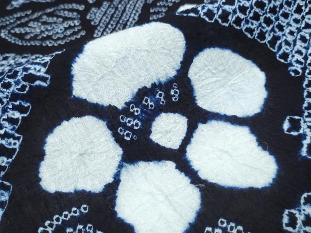 平和屋着物∴夏物 浴衣 有松鳴海絞り 花唐草文 綿 逸品 CABA0694ng