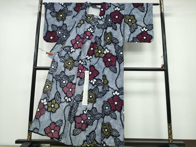平和屋着物∴夏物 浴衣 有松鳴海絞り 草花文 綿 逸品 CABA0695ng
