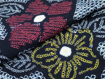 平和屋着物∴夏物 浴衣 有松鳴海絞り 草花文 綿 逸品 CABA0695ng