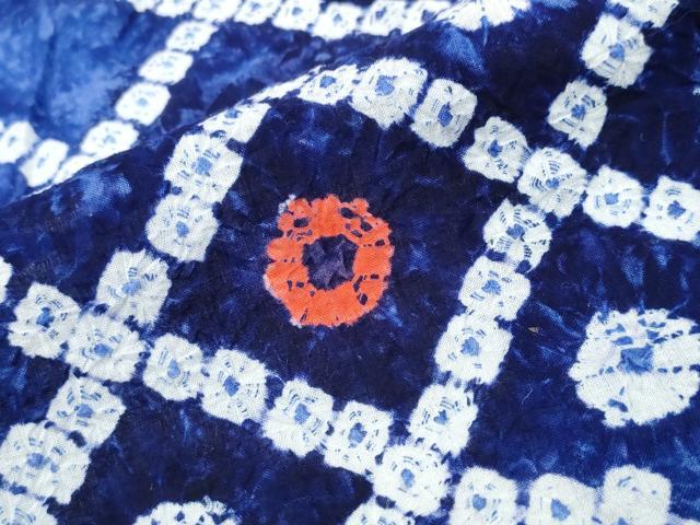 平和屋着物∴夏物 浴衣 有松鳴海絞り 霞菱吉祥文 綿 逸品 CABA0698ng