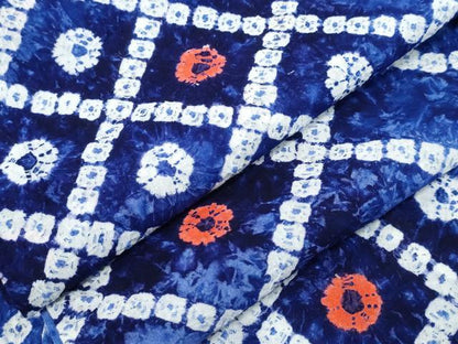 平和屋着物∴夏物 浴衣 有松鳴海絞り 霞菱吉祥文 綿 逸品 CABA0698ng