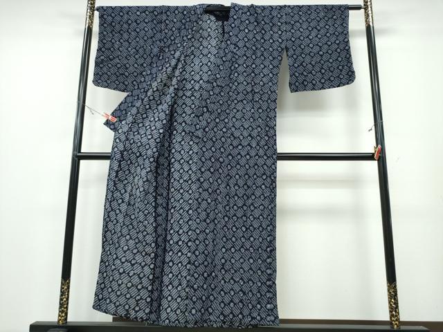 平和屋着物∴夏物 浴衣 有松鳴海絞り 幾何学文様 綿 逸品 CABA0701ng