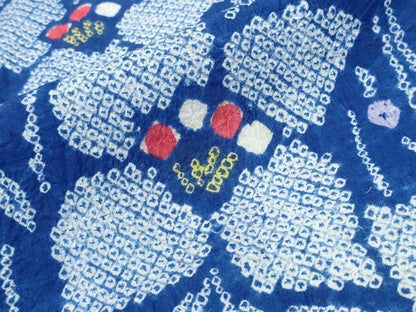 平和屋着物∴夏物 浴衣 有松鳴海絞り 流水舞花文 綿 逸品 CABA0705ng