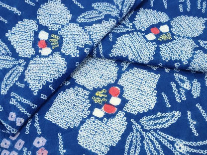 平和屋着物∴夏物 浴衣 有松鳴海絞り 流水舞花文 綿 逸品 CABA0705ng