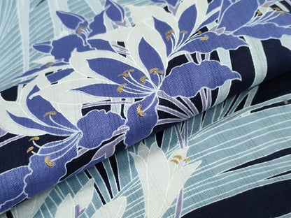平和屋着物∴夏物 松田聖子 SEIKOMATSUDA 浴衣 草花尽くし 金彩 綿 逸品 CABA0712ng