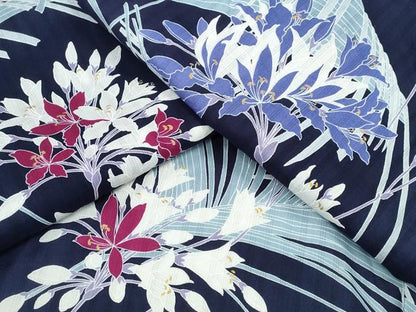 平和屋着物∴夏物 松田聖子 SEIKOMATSUDA 浴衣 草花尽くし 金彩 綿 逸品 CABA0712ng