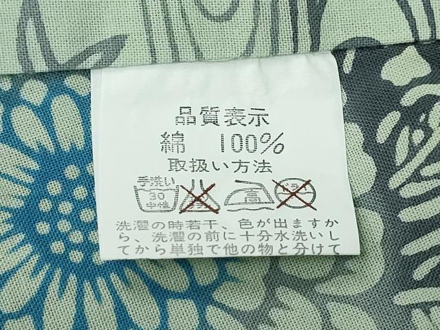 平和屋着物∴夏物 浴衣 型染め 地紙菊花文 綿 逸品 CABA0713ng