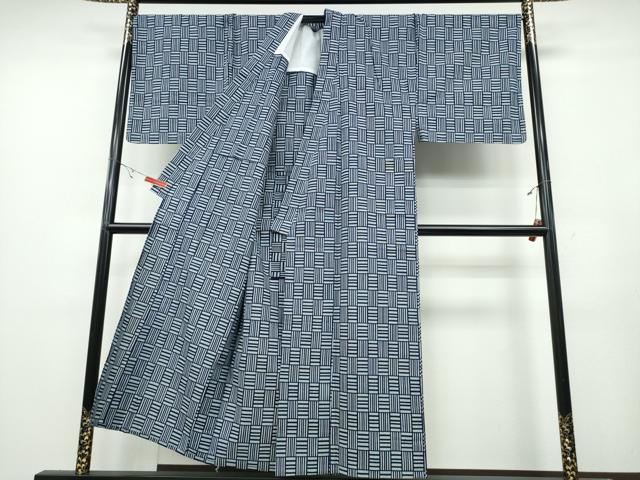 平和屋着物∴夏物 男性 浴衣 網代文様 綿 逸品 未使用 CABA0715ng