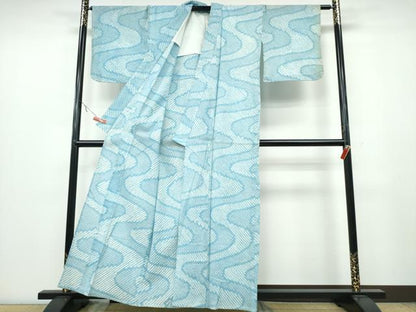 平和屋着物∴夏物 浴衣 有松鳴海絞り 流水文 綿 逸品 CABA0720ng