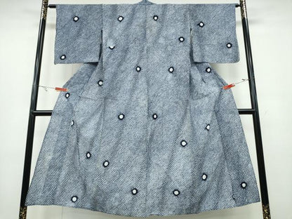 平和屋着物∴夏物 浴衣 有松鳴海絞り 丸文 綿 逸品 CABA0721ng