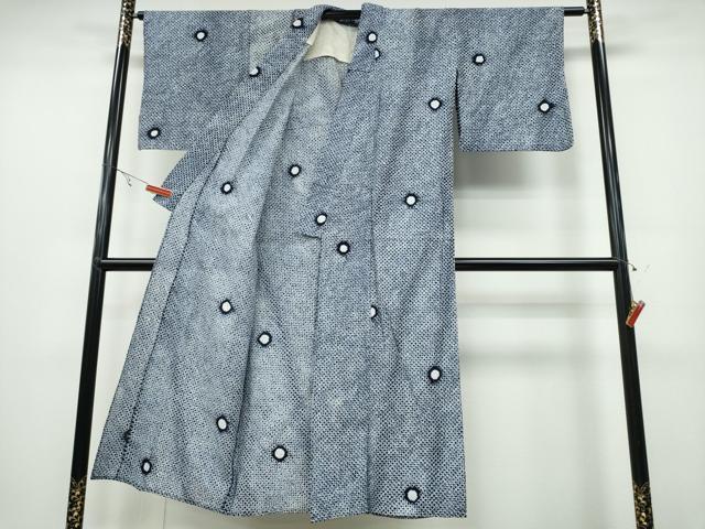平和屋着物∴夏物 浴衣 有松鳴海絞り 丸文 綿 逸品 CABA0721ng