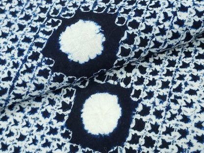 平和屋着物∴夏物 浴衣 有松鳴海絞り 丸文 綿 逸品 CABA0721ng