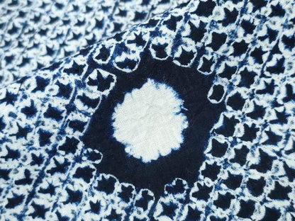 平和屋着物∴夏物 浴衣 有松鳴海絞り 丸文 綿 逸品 CABA0721ng