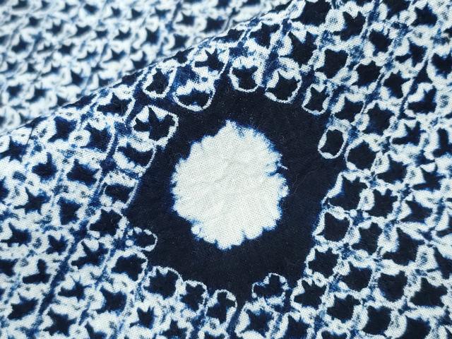 平和屋着物∴夏物 浴衣 有松鳴海絞り 丸文 綿 逸品 CABA0721ng