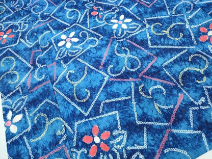 平和屋着物∴夏物 浴衣 有松鳴海絞り 色紙花唐草文 綿 逸品 CABA0723ng