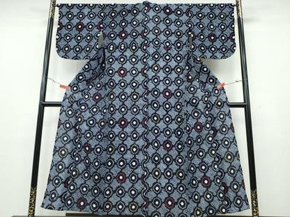 平和屋着物∴夏物 浴衣 有松鳴海絞り 亀甲繋ぎ文 綿 逸品 CABA0725ng