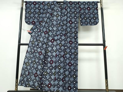 平和屋着物∴夏物 浴衣 有松鳴海絞り 亀甲繋ぎ文 綿 逸品 CABA0725ng
