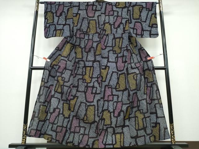 平和屋着物∴夏物 浴衣 有松鳴海絞り 幾何学文様 綿 逸品 CABA0726ng