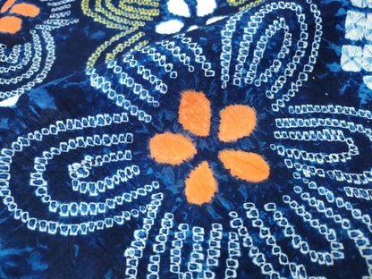 平和屋着物∴夏物 浴衣 有松鳴海絞り 舞花文 綿 逸品 CABA0727ng