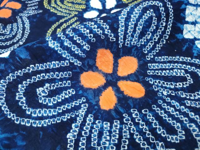 平和屋着物∴夏物 浴衣 有松鳴海絞り 舞花文 綿 逸品 CABA0727ng