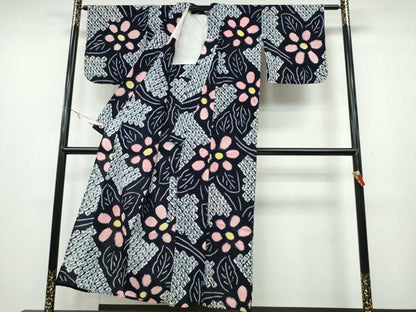 平和屋着物∴夏物 浴衣 有松鳴海絞り 舞菊文 綿 逸品 CABA0728ng