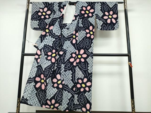 平和屋着物∴夏物 浴衣 有松鳴海絞り 舞菊文 綿 逸品 CABA0728ng