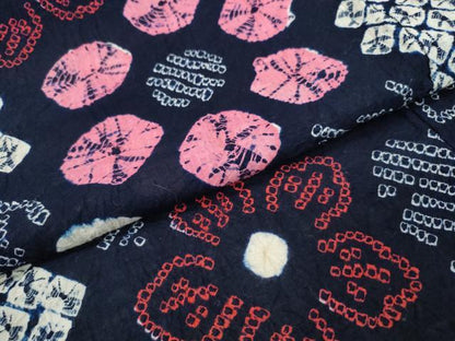 平和屋着物∴夏物 浴衣 有松鳴海絞り 舞花文 綿 逸品 CABA0730ng