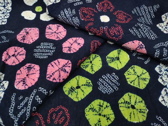 平和屋着物∴夏物 浴衣 有松鳴海絞り 舞花文 綿 逸品 CABA0730ng