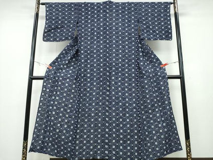 平和屋着物∴夏物 浴衣 有松鳴海絞り 丸重ね吉祥文 綿 逸品 CABA0731ng