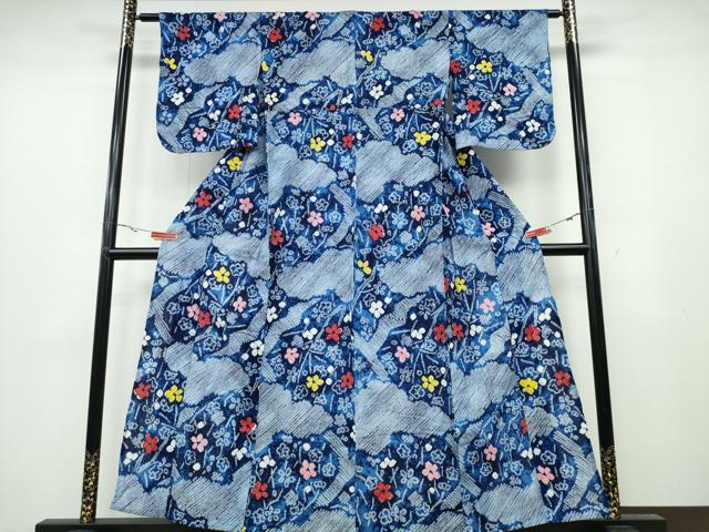 平和屋着物∴夏物 浴衣 有松鳴海絞り 枝梅文 綿 逸品 CABA0732ng