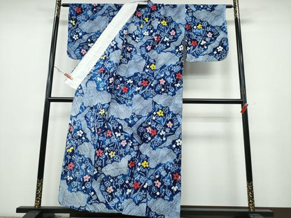 平和屋着物∴夏物 浴衣 有松鳴海絞り 枝梅文 綿 逸品 CABA0732ng